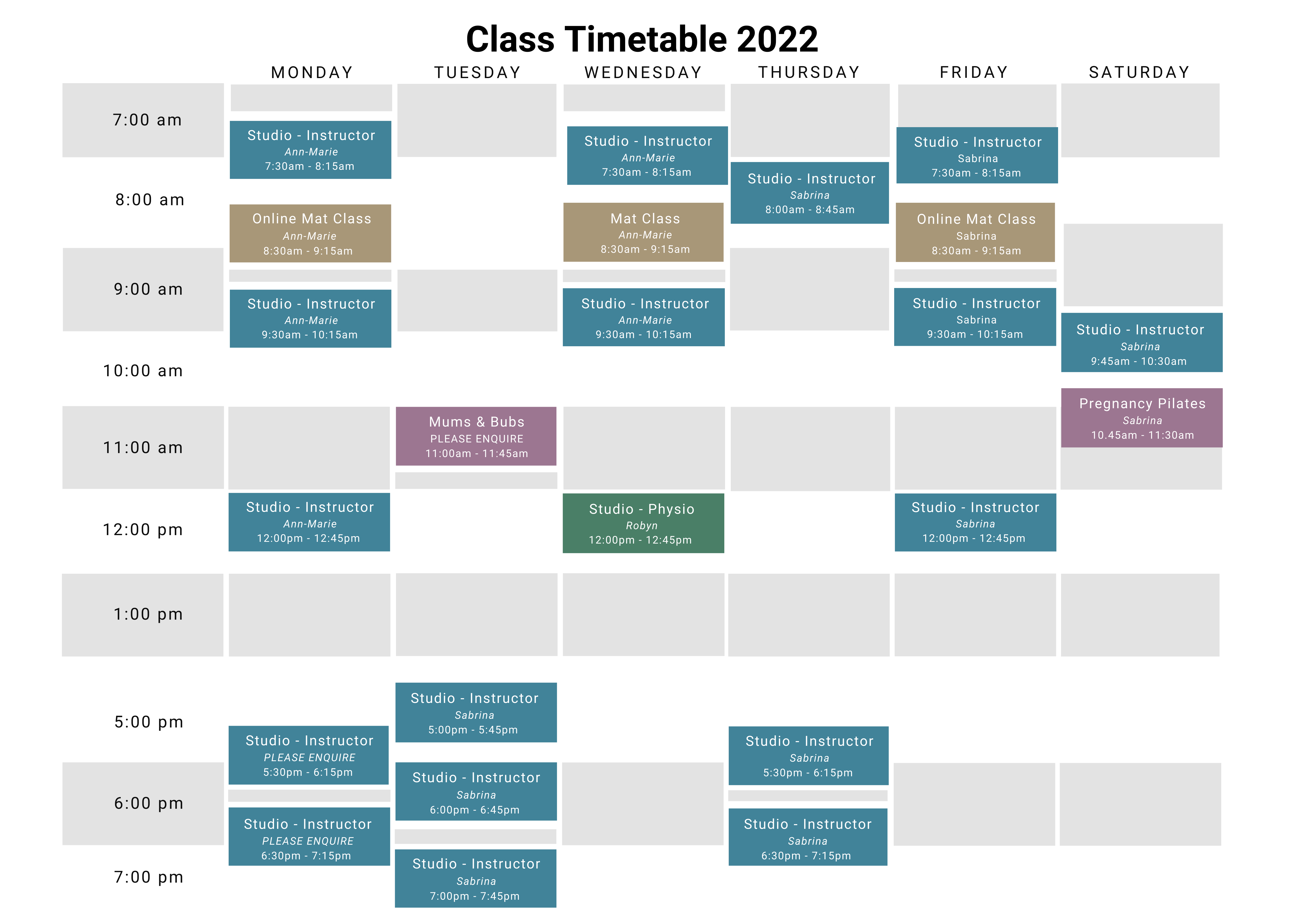 Pilates Timetable (3)